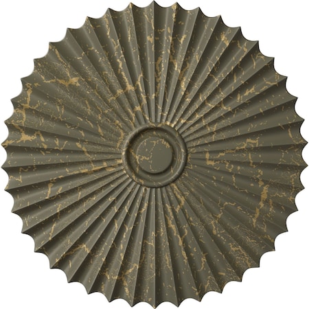 Ekena Millwork Shakuras Ceiling Medallion (For Canopies up to 5 3/4"), 33 7/8"OD x 2"P, Witch Hazel Crackle CM34SHWHC